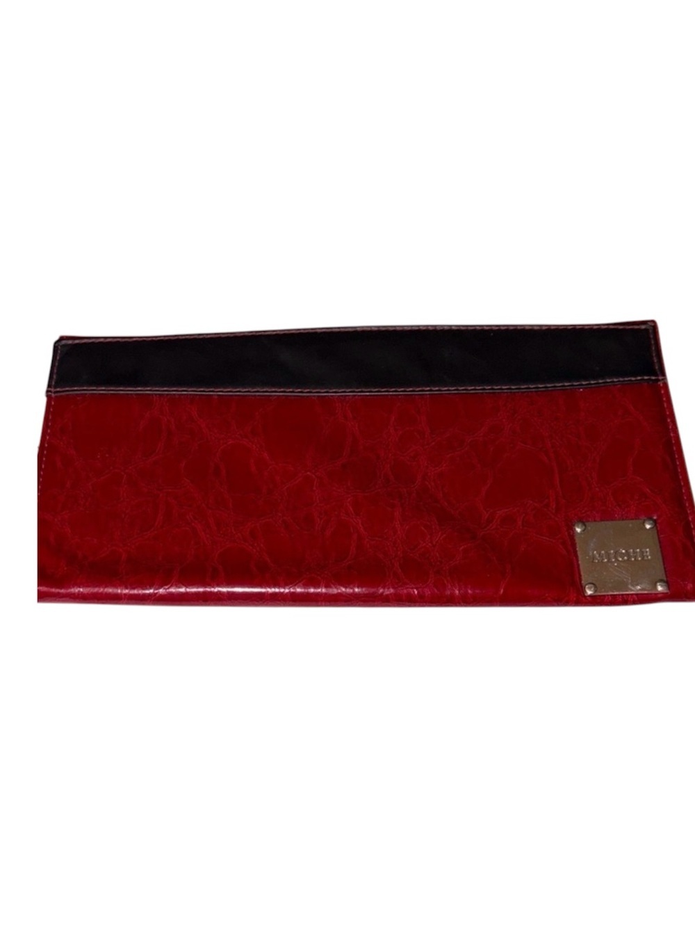 Miche Claire Red and Black Clutch shell with Logo Plate